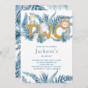 Convite Safari Animais Segundo Aniversário