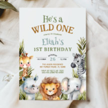 Safari Animais Selvagens Um Primeiro Aniversário