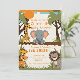 Convite Safari Animal Baby Shower Invtions - Selvagem