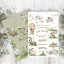 Convite Safari Animal Boho Baby Shower