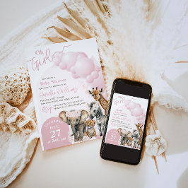 Convite Safari Animal Boho Oh Girl Chá de fraldas