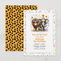 Safari Animal "Dois no Zoológico!" Festa segundo a