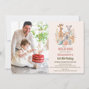 Convite Safari Animal Selvagem Um Aniversário De 11 ruas