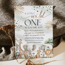 Convite Safari Animals Gender Neutral Baby Shower