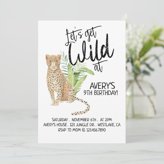 Convite Safari Aniversário, Vamos Selvagem, QUALQUER IDADE (Em pé/Frente)