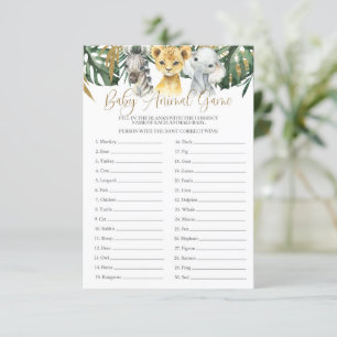 Convite Safari Baby Animal Advertindo Chá de fraldas De J