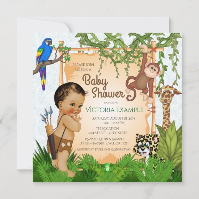 Convite Safari Baby Shower (Frente)