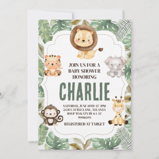 Convite Safari Baby Shower