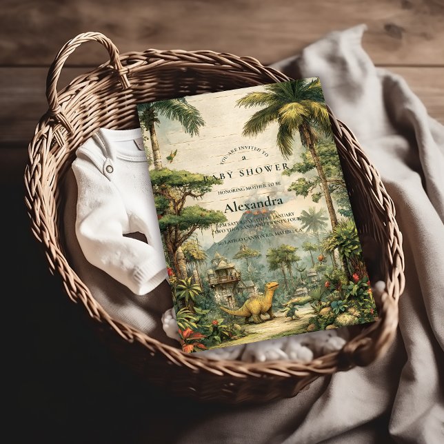 Convite Safari Dino Baby Shower (Criador carregado)