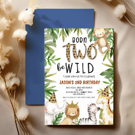 Convite Safari Dois Selvagens 2º Aniversário Leopardo Guep