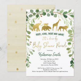 Convite Safari Drive by Chá de fraldas Parade