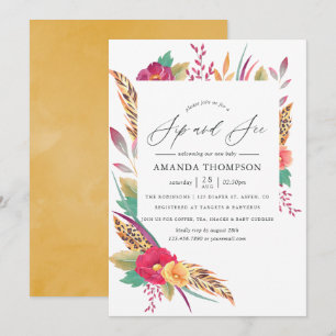 Convite Safari Floral Aquarela Beber e Ver