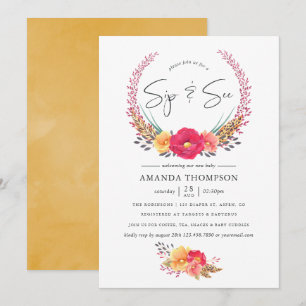 Convite Safari Floral Aquarela Beber e Ver