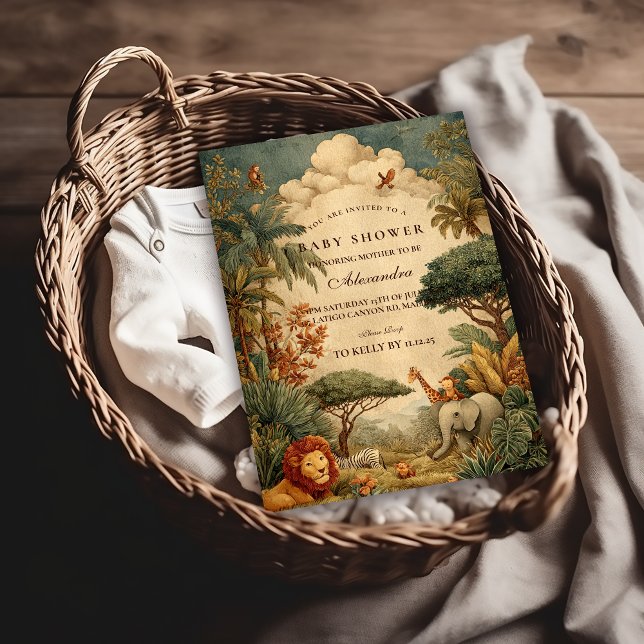 Convite Safari Foliage & Friends Baby Shower (Criador carregado)