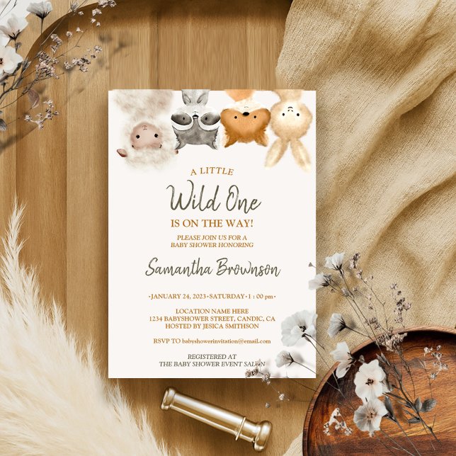 Convite Safari Forest Animal Ovelino Raposa Coelho (Criador carregado)