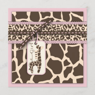 Convite Safari Girl Invent Square B