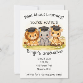 Convite Safari Graduation Party Preschool Kindergarten 