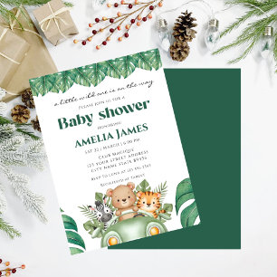 Convite Safari Jungle Animal selvagem um Chá de fraldas