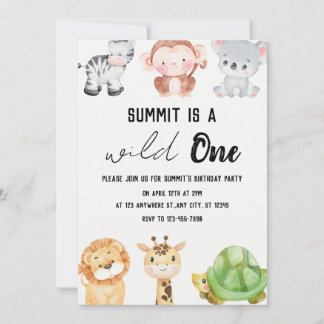 Convite Safari Jungle Baby Invite