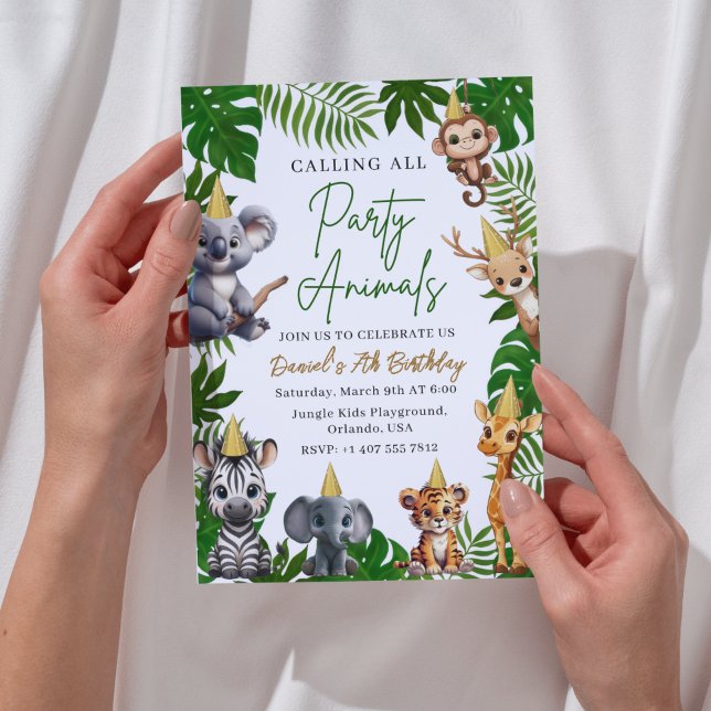 Convite Safari Jungle Birthday Invitation for Kids  (Criador carregado)