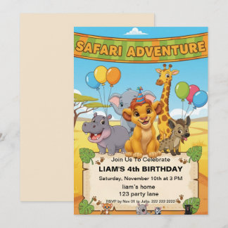 Convite Safari Jungle Birthday Invite | safari birthday