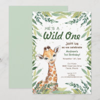 Safari Jungle Girafa Wild One Party