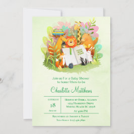 Convite Safari Jungle Traga Um Chá de fraldas De Livro