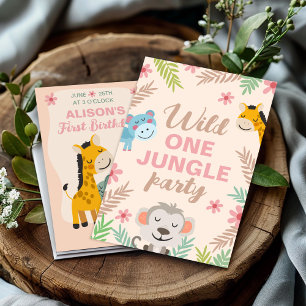 Convite Safari Party for Little One, primeiro aniversario