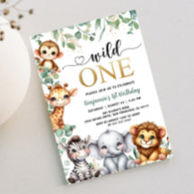 Safari primeiro aniversario Wild One | Animais da 