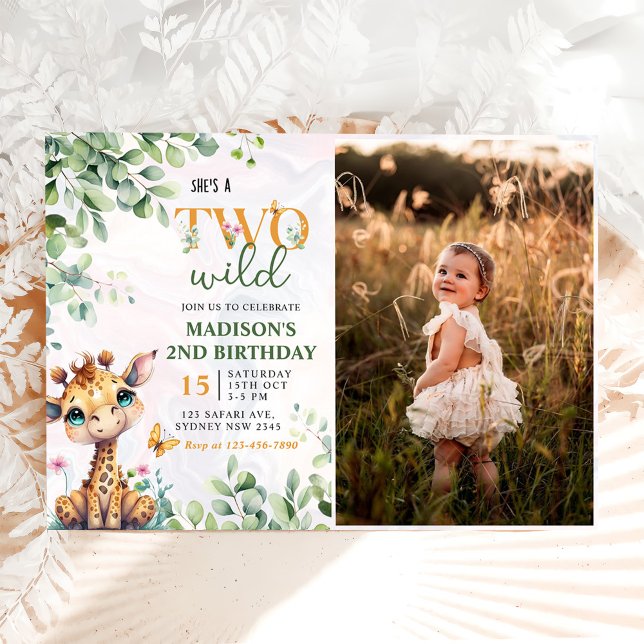 Convite Safari Selgle Animal Foto de Dois segundos anivers (Criador carregado)