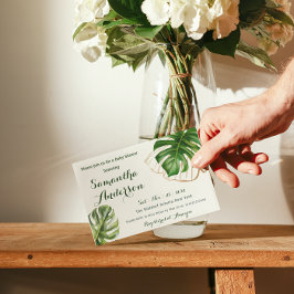 Convite Safari Simple Tropical Wild One Chá de fraldas