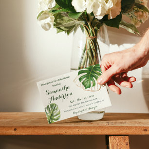 Convite Safari Simple Tropical Wild One Chá de fraldas