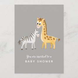 Convite Safari Tema Chá de fraldas Zebra e Girafa