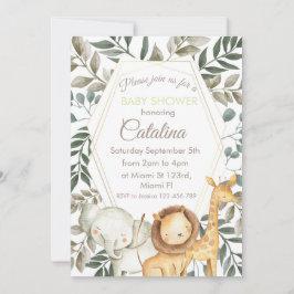 Convite Safari Theme Baby Shower Invitation