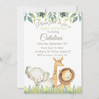 Convite Safari Theme Baby Shower Invitation