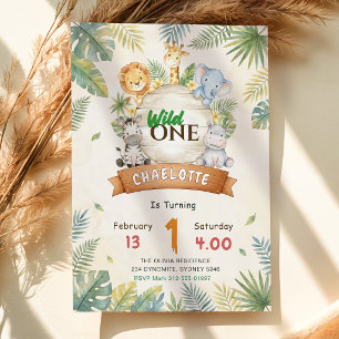 Convite Safari Wild One 1º Aniversário