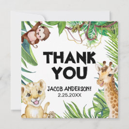 Convite Safari Wild One Animal Jungle Photo primeiro anive