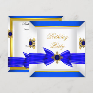 Convite Safira Azul Royal Jóia de Natal Arco de Aniversári