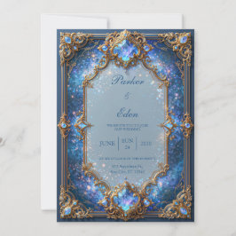 Convite Safira Galáxia Filigrana Casamento