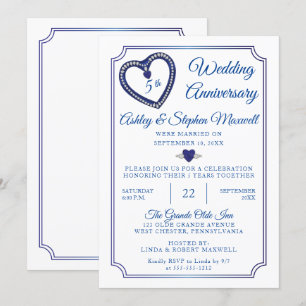 Convite Safiras Diamantes Festa de 5º Aniversário de Casam