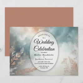 Convite Sage and Terracotta Stardust Skies Wedding