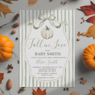 Convite Sage and White Pumpkin Fall In Love Chá de fraldas