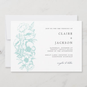 Convite Sage Anemone casamento Floral