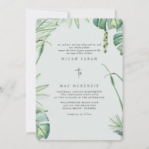 Convite Sage Beach Tropics Wedding