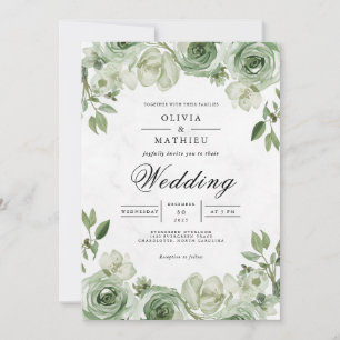 Convite Sage Blossom Arch Casamento