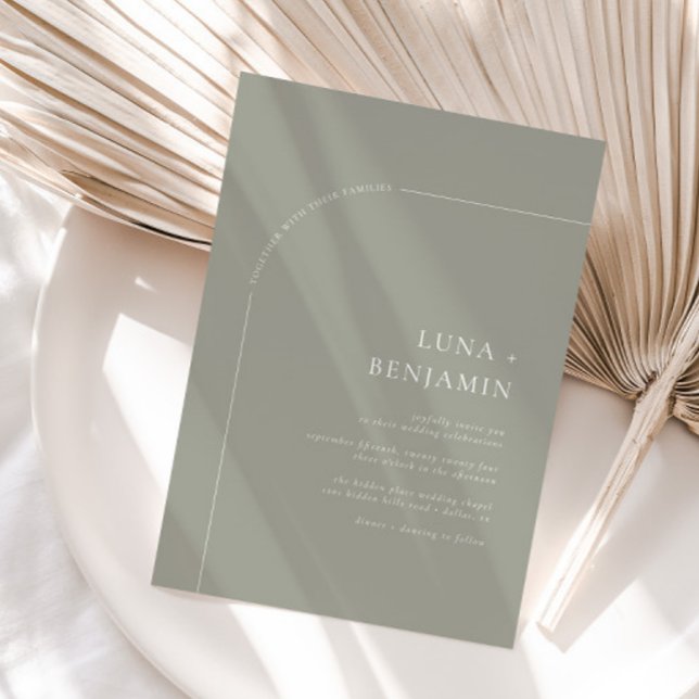 Convite Sage Bohemian Archou Casamento Minimalista (Available for print and instant digital download!)
