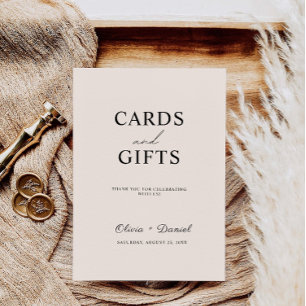 Convite Sage Boho Wedding Cards and Gifts Sign,