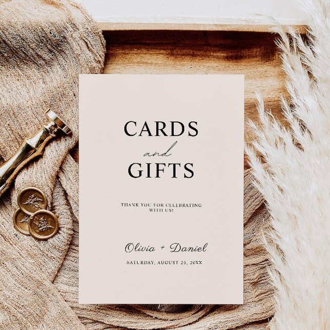 Convite Sage Boho Wedding Cards and Gifts Sign, (Sage Boho Wedding Cards and Gifts Sign,)