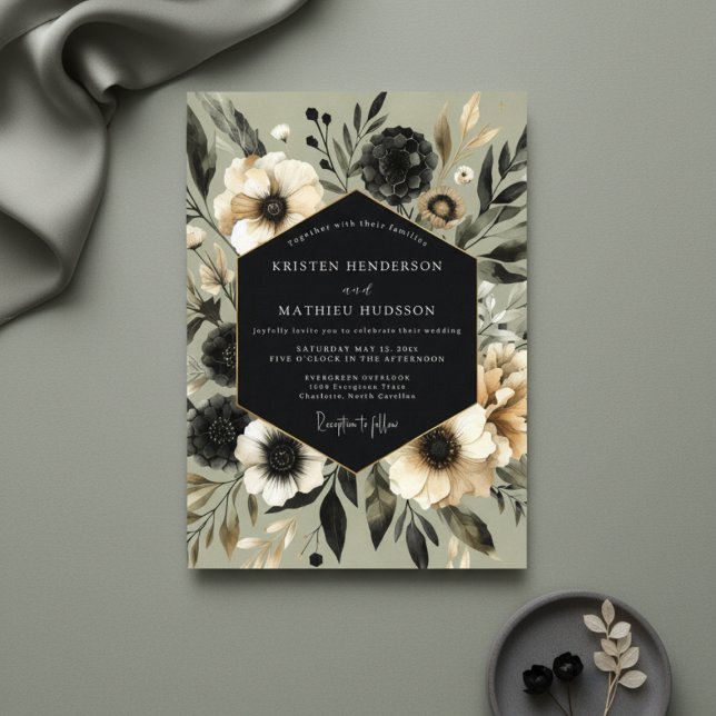Convite Sage Botanical Elegance Wedding (Criador carregado)