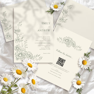 Convite Sage Código QR Jardim Botânico Casamento Tudo Em U